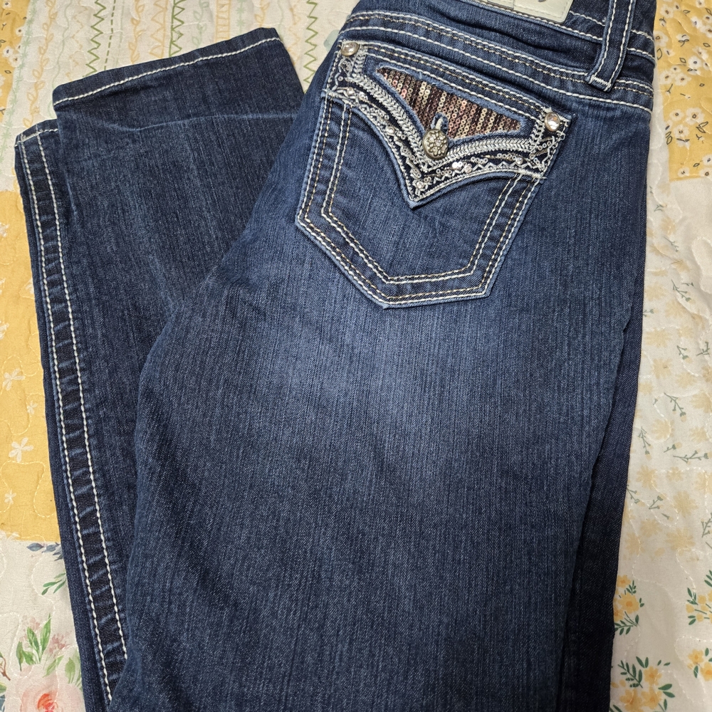 Miss Me Dark Blue Straight Leg Jeans